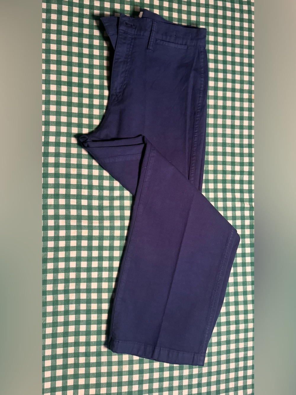 J.Crew Slim Wide-Leg Washed Canvas Pants 28 Deep Navy Blue